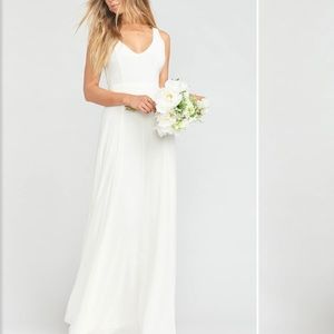 Show me your MUMU Maxi White Dress JENN Chiffon Polyester size medium